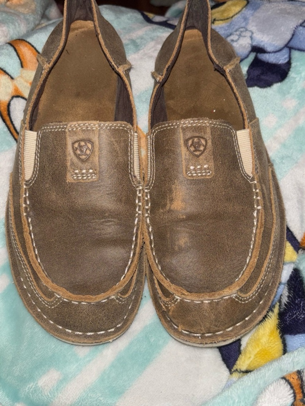 Ariat Kids Brown Leather Slip-On Moccasins